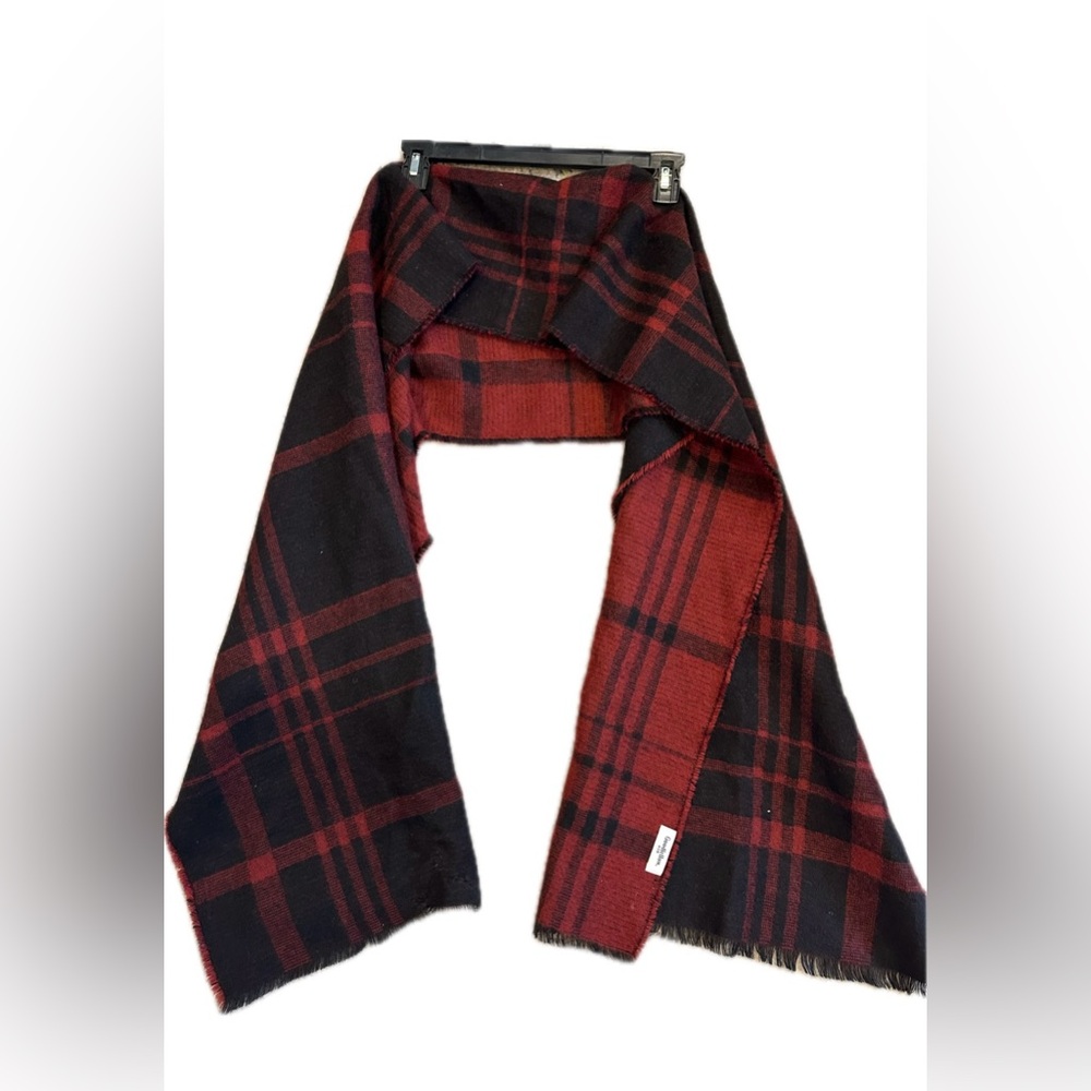 Men’s. Oversized  scarf or shawl .  Deep Red/black reversible  women’s too .
